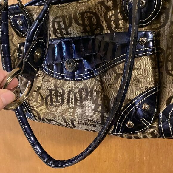 Genna De Rossi Purse, Tan, Brown & Dark Blue/Dark Purplish. (P05) - Picture 10 of 15